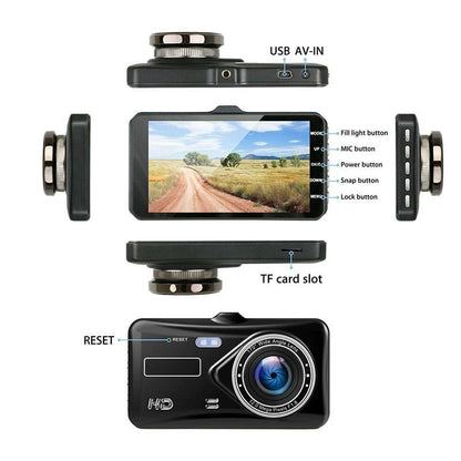 Car Dual Dash Cam 1920x1080P Full HD Front and Rear - 4'' Universal Camera for all cars