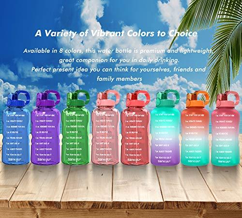 Large 1 Gallon/128oz (When Full) Gallon Water Bottle Motivational with Time Marker & Straw