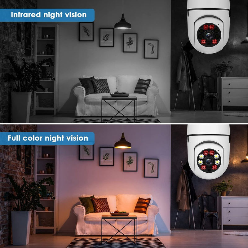 Wireless Wifi Light Bulb Camera Security Camera Premium, 360 Degree DigiEye Bulb Cam