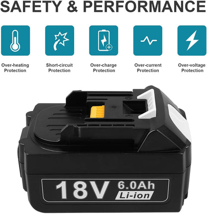 For Makita 18V 6.0Ah LXT Lithium-Ion BL1830 BL1850 BL1860 tool Battery-2Pack