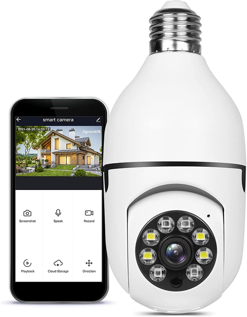 Light Bulb Security Camera, WiFi 360 Degree DigiEye Cam