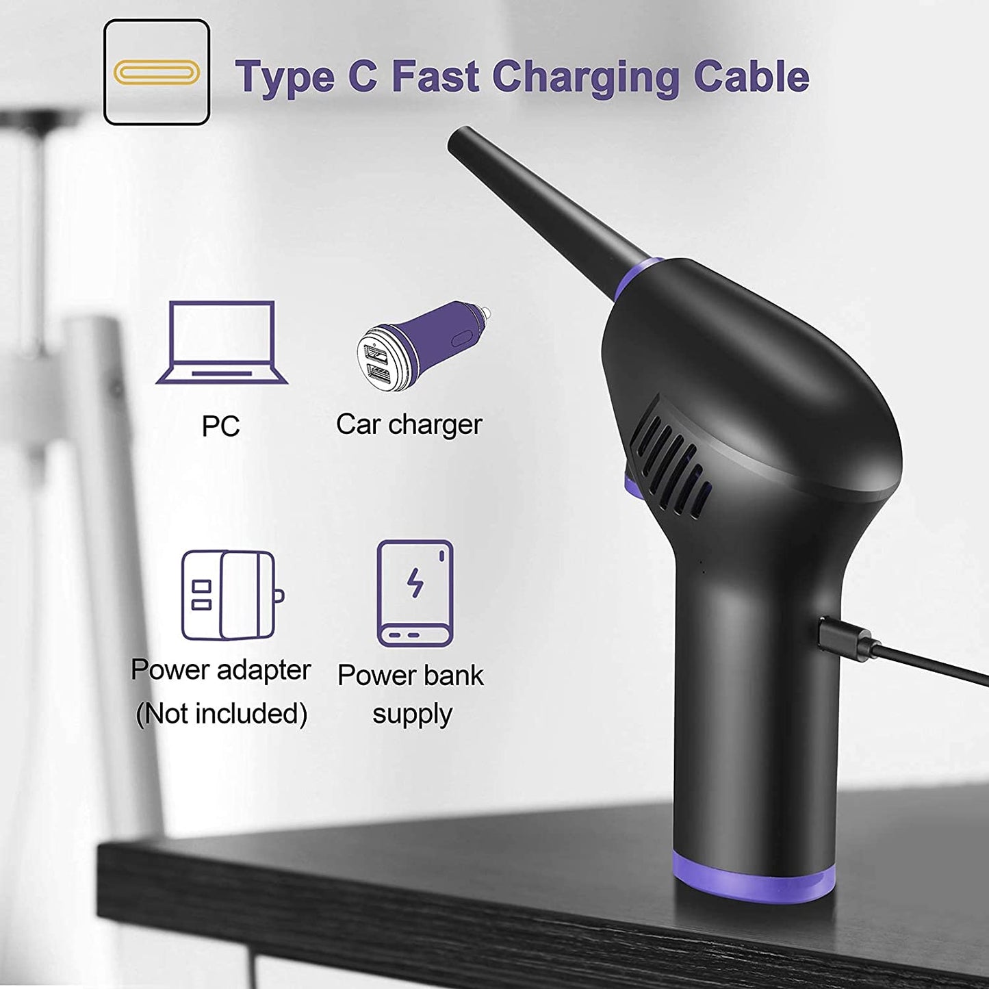 Cordless Air Duster For Computer Keyboard Cleaning