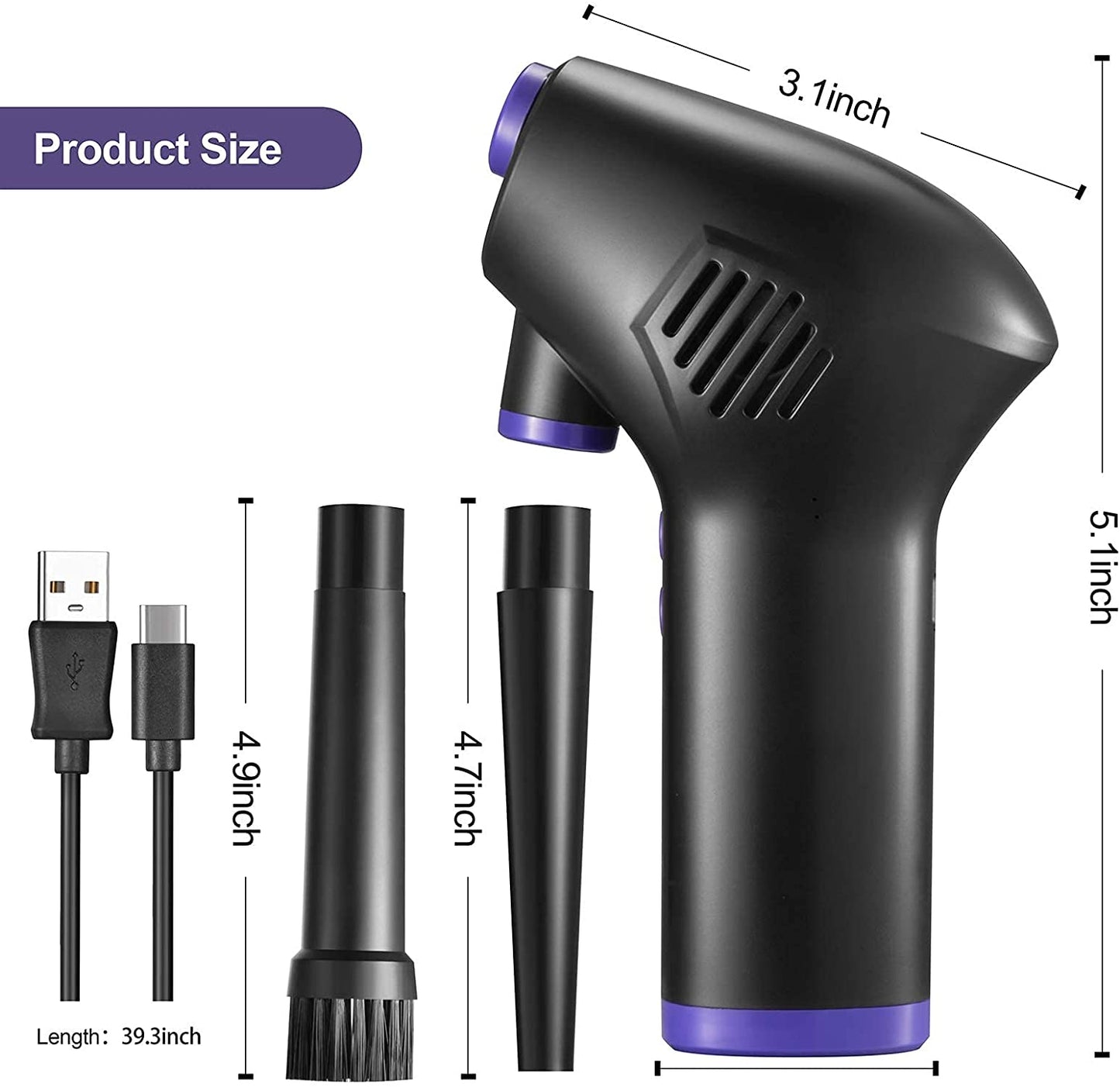 Cordless Air Duster For Computer Keyboard Cleaning