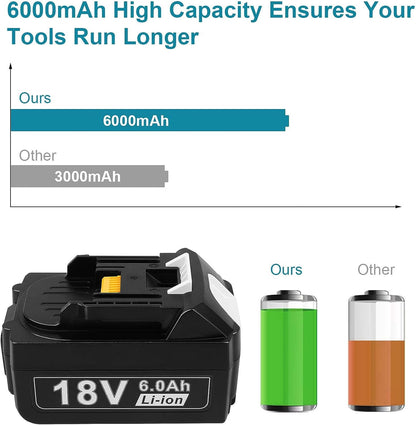 For Makita 18V 6.0Ah LXT Lithium-Ion BL1830 BL1850 BL1860 tool Battery-2Pack
