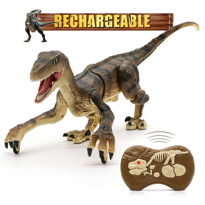 Remote Control Dinosaur, Robot Dinosaur Toys, Jurassic World Walking Velociraptor Rc Toy gift for 4+ year old boy