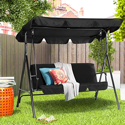 Patioswing, Swing Chair Outdoor With Canopy Hanging Patio Porch Swing Chair