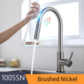 Kitchen Smart Touch Faucets Control, Pull Out Spout Sprayer Single Handle Kitchen Sink Faucet