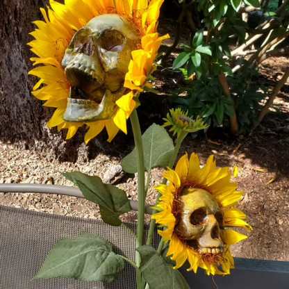 Halloween Decor Skull Sunflowers, Garden outdoor halloween house decor