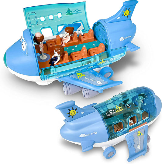 Musical Universal Airplane with Passengers, Toys Model For Boys Kids Toddlers Gift Simulation Cargo Plane