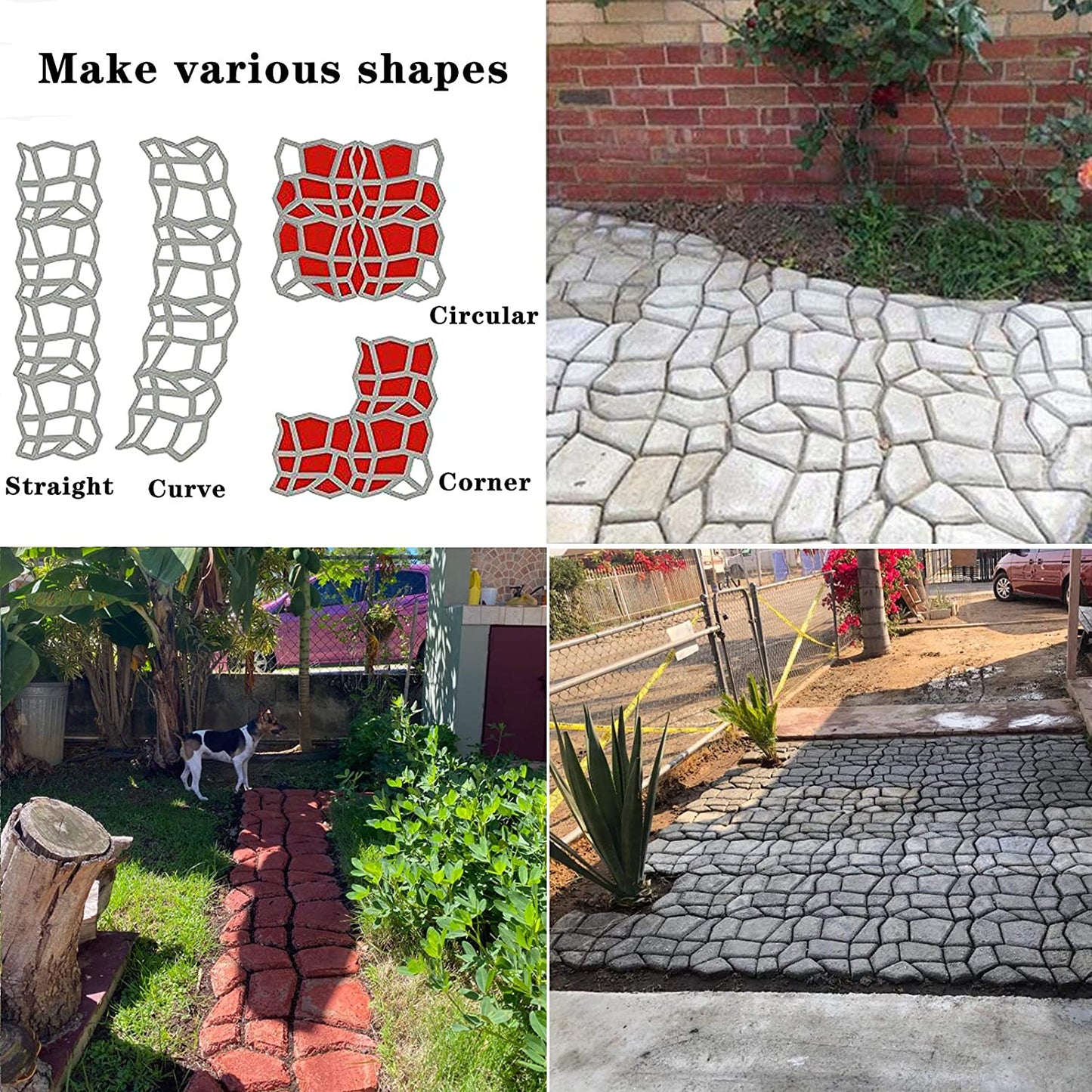 DIY Path Floor Mould Garden Walk Pavement Mold DIY Manually Paving Cement Brick Stone Road, Moulds For Yard Patio Lawn Garden, Patio Furniture Sets