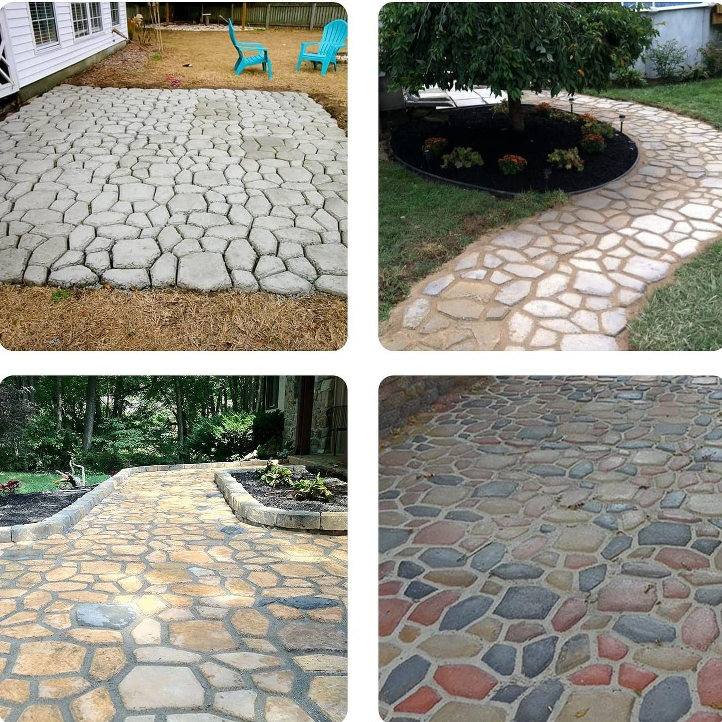 DIY Path Floor Mould Garden Walk Pavement Mold DIY Manually Paving Cement Brick Stone Road, Moulds For Yard Patio Lawn Garden, Patio Furniture Sets