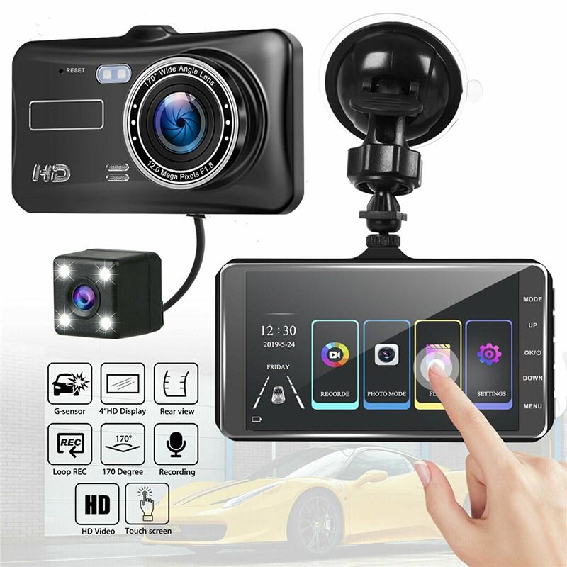 Car Dual Dash Cam 1920x1080P Full HD Front and Rear - 4'' Universal Camera for all cars