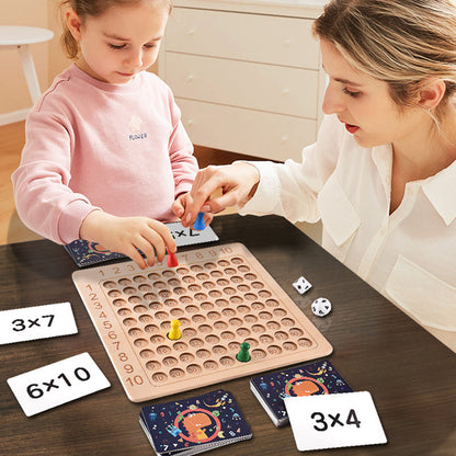 Wooden Montessori Multiplication Math Board Game For Kids Fat Brain Educational