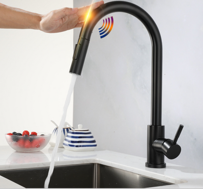 Kitchen Smart Touch Faucets Control, Pull Out Spout Sprayer Single Handle Sink Faucet