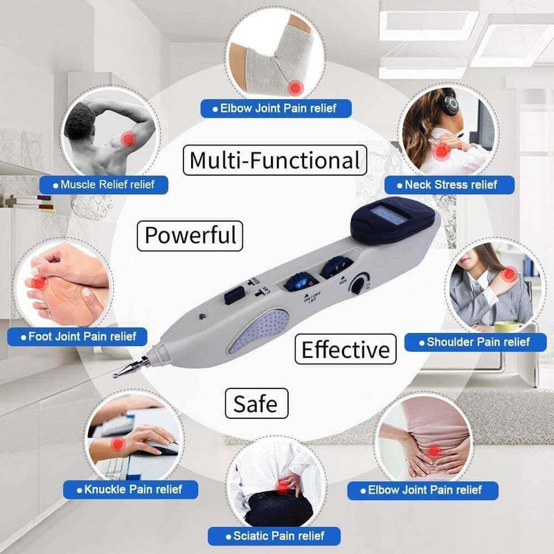 Rechargeable Electronic Acupuncture Pen Massager Machine - Massage Pen Tools for Back Pain Ache Relief, Meridian