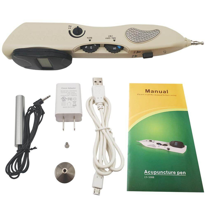 Rechargeable Electronic Acupuncture Pen Massager Machine - Massage Pen Tools for Back Pain Ache Relief, Meridian