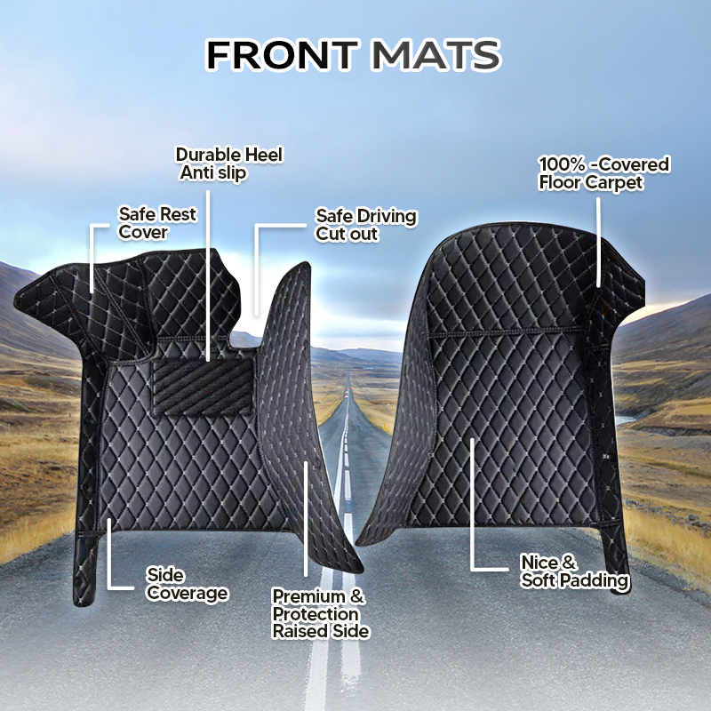 Luxury Premium Floor Mats Universal Fit for Cars, SUVs, and Trucks, Alex Heavy Duty Toyota, Ford, Mercedes Upgrade