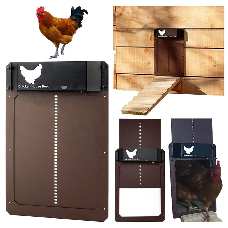 Automatic Chicken Coop Door, Solar Light Sensor Auto Hen Guard Door Opening Timer