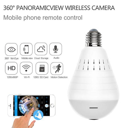 WiFi Home Light Bulb Camera System, Security hidden Wireless Mini Bulb Surveillance Camera