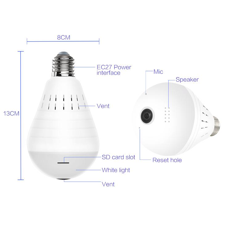 WiFi Home Light Bulb Camera System, Security hidden Wireless Mini Bulb Surveillance Camera