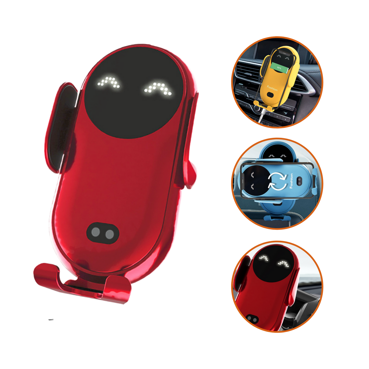 Smile Charge - Infrared Induction Car Charger, Wireless Auto-Sensing Phone Holder