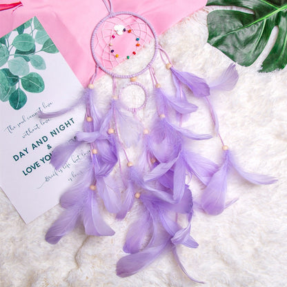 Dream Catcher LED Night Light Indian Style Dreamcatcher Handmade Wind Chimes Hanging Pendant Home Wall Art Decorations