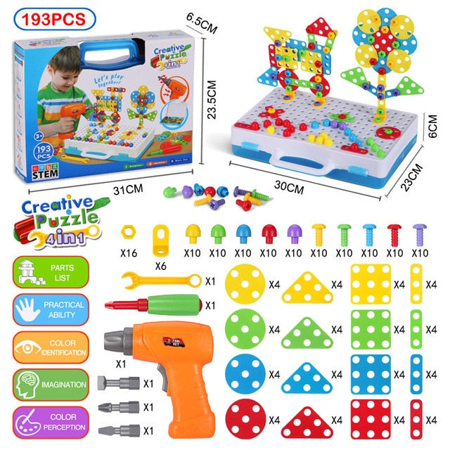 310 Pcs Drilling Mosaic Puzzle Toys, Best Popular Educational Fat Brain Toys For Kids