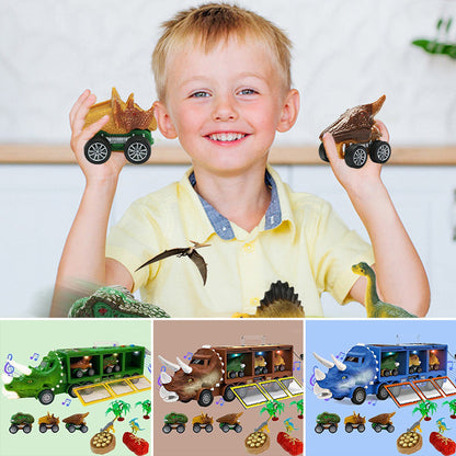 Dino Carrier Truck | Dinocrane Original Oversized Jurassic Dinosaurs Music Truck Transport Car Carrier Kids Toys, Rex Truck
