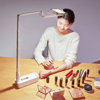 Multi-Angle Phone Stand With Light For Content Creation, Extendable Holder 360° Rotation for Live Streaming & Recording