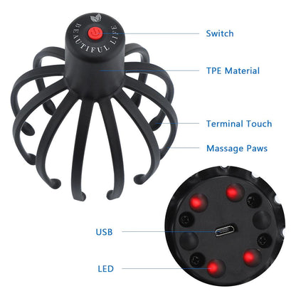 Electric Octopus Claw Massager Stress Relief Therapeutic Head Scratcher