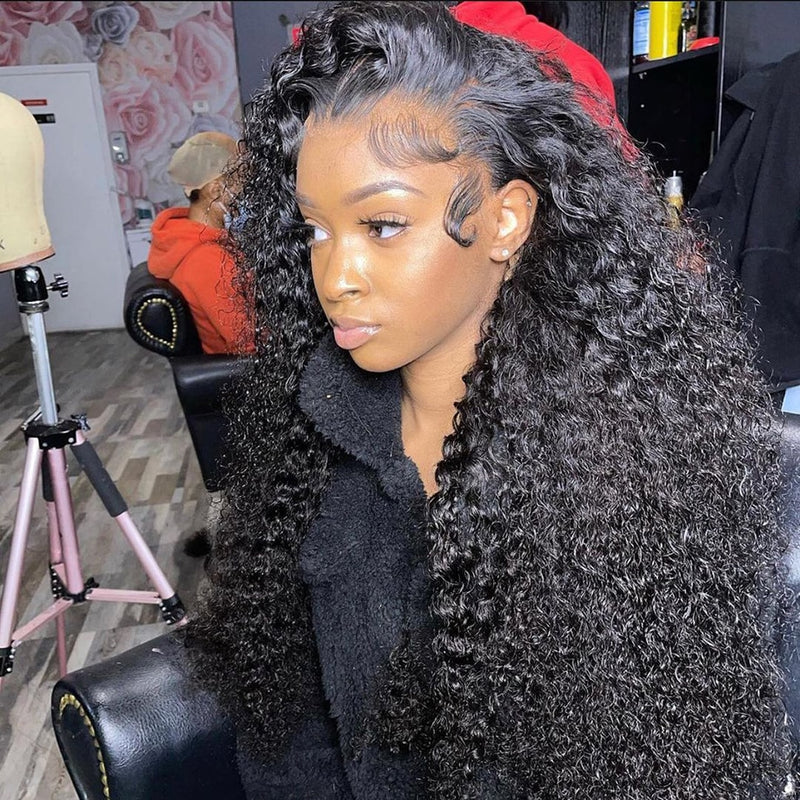 Water Wave Lace Front Wig Full Lace Front Human Hair 30 34 Inch HD Wet And Wavy Loose Deep Wave Frontal