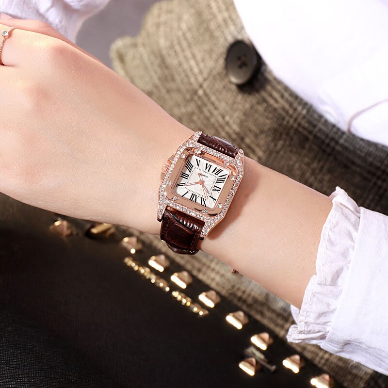 Luxury Women Diamond Watch with FREE Bracelet