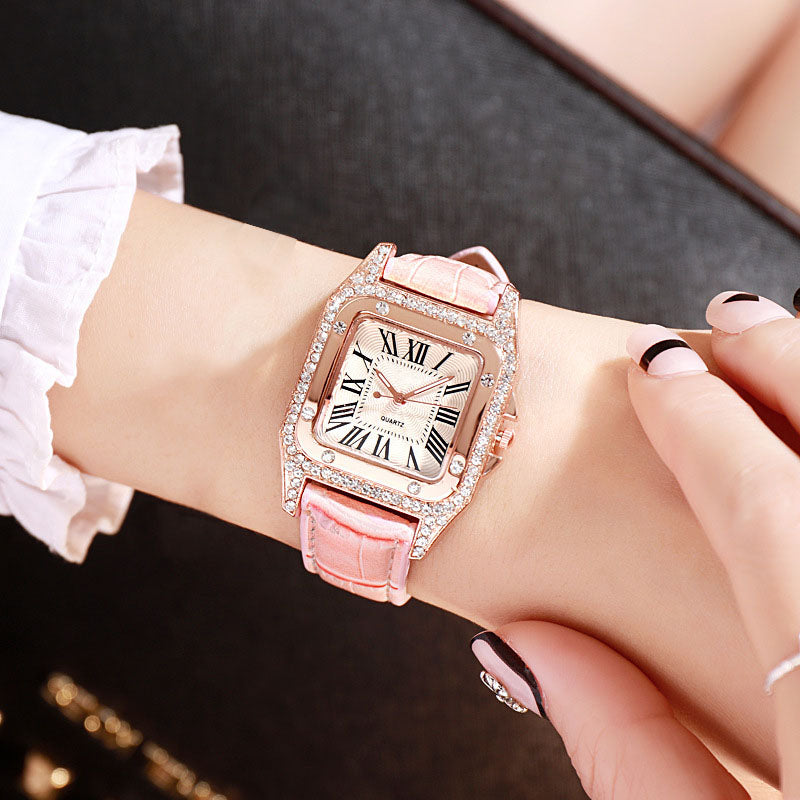 Luxury Women Diamond Watch with FREE Bracelet