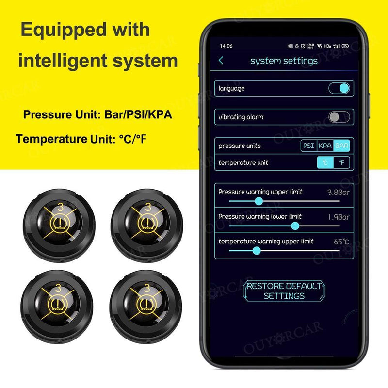 External Tire Pressure Monitor Supports Bluetooth - Trendsellerz