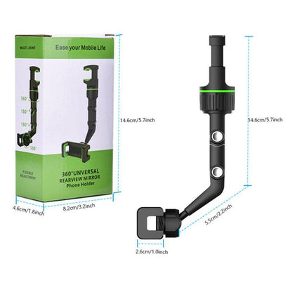 Multifunctional Universal 360° Rotation Mirror Mount Holder Mobile Phone Car Rearview Adjustable