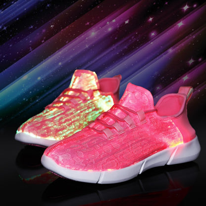 Unisex Led Light up Shoes, Fiber Optic USB Recharge Luminating Sneakers for Adults, Men, Women