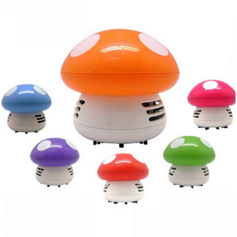 Mini Cute Table Dust Vaccum Cleaner, Mushroom Shaped New Portable Corner Desk Mini Cute Dust Sweeper