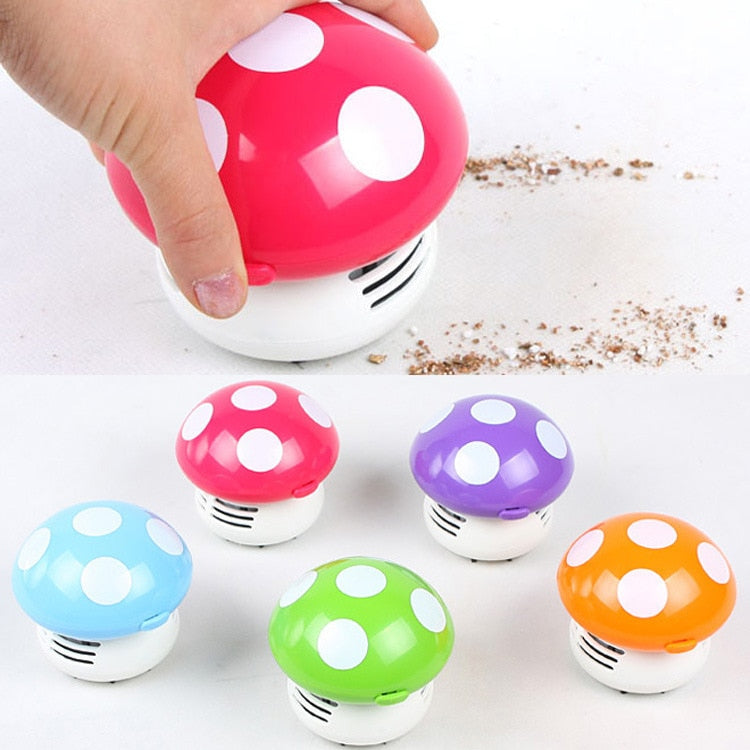 Mini Cute Table Dust Vaccum Cleaner, Mushroom Shaped New Portable Corner Desk Mini Cute Dust Sweeper