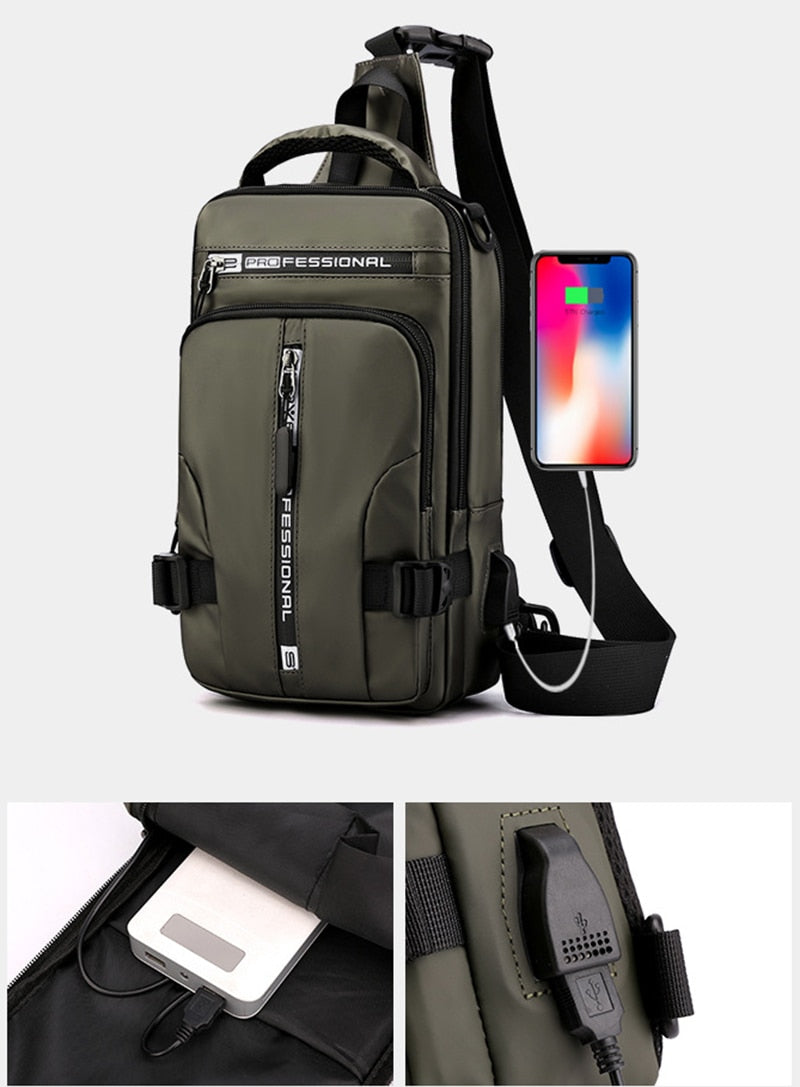 Anti-Theft Waterproof Crossbody Bag, Large Capacity Casual Bag With USB Charging Port