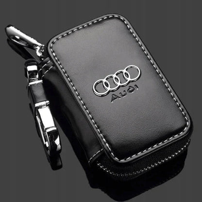 Leather Car Key Case With Logo, Fob Cover Holder, Customized Truck KeychaIn Holder