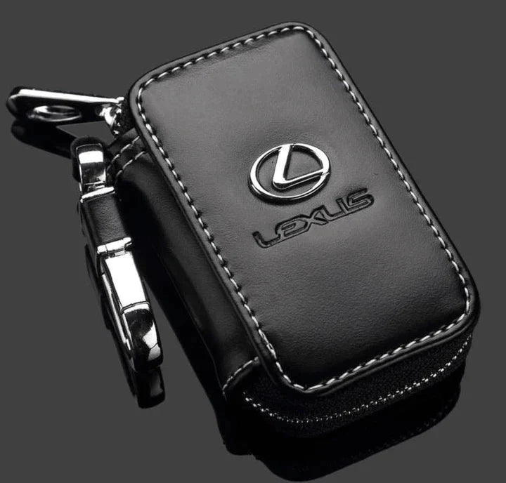 Leather Car Key Case With Logo, Fob Cover Holder, Customized Truck KeychaIn Holder