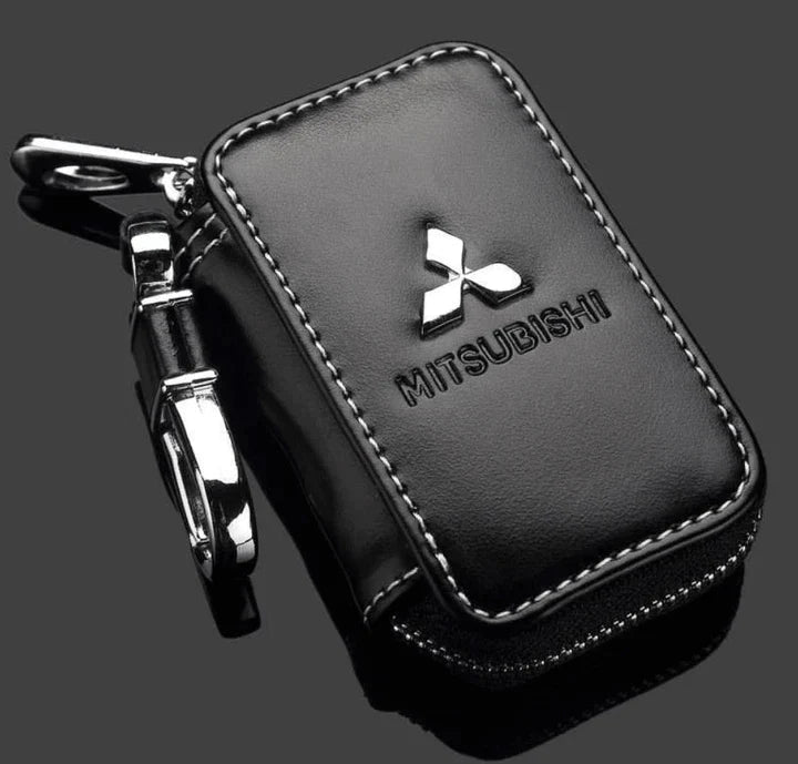 Leather Car Key Case With Logo, Fob Cover Holder, Customized Truck KeychaIn Holder