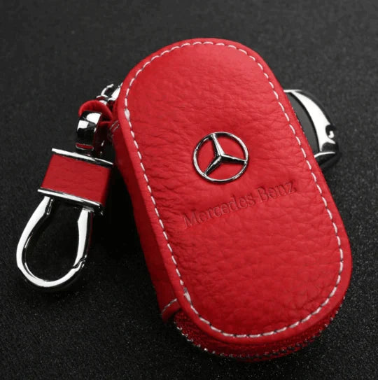 Leather Car Key Case With Logo, Fob Cover Holder, Customized Truck KeychaIn Holder