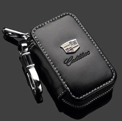 Leather Car Key Case With Logo, Fob Cover Holder, Customized Truck KeychaIn Holder