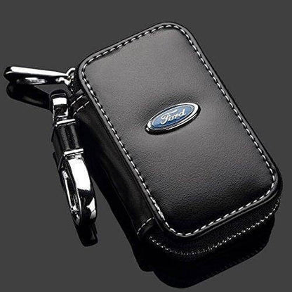 Leather Car Key Case With Logo, Fob Cover Holder, Customized Truck KeychaIn Holder