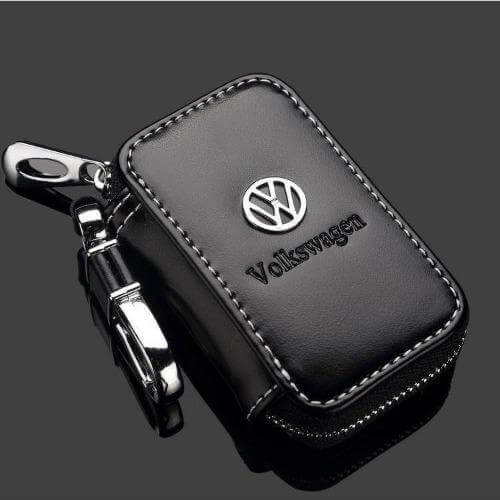 Leather Car Key Case With Logo, Fob Cover Holder, Customized Truck KeychaIn Holder