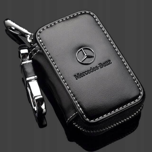 Leather Car Key Case With Logo, Fob Cover Holder, Customized Truck KeychaIn Holder