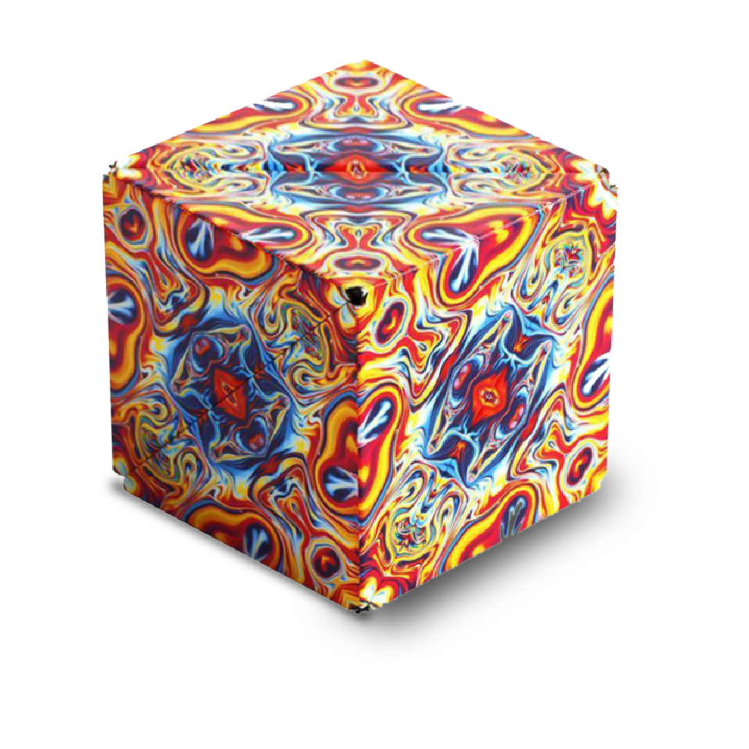 Changeable Magnetic Magic Cube, Anti Stress 3D Office Hand Flip Puzzle Stress Reliever Autism Collection Toys for Kid