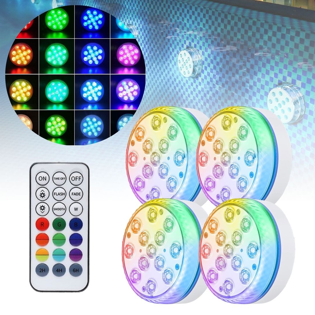 LED Pool Lights (4PCS), above ground underwater Pool decor Floating light,