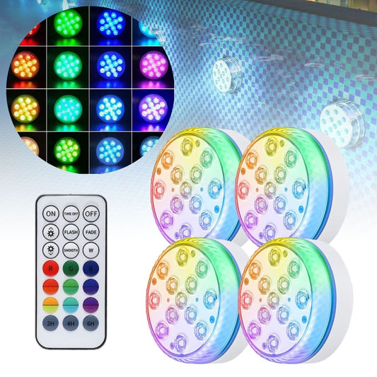 LED Pool Lights (4PCS), above ground underwater Pool decor Floating light,